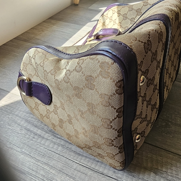 Gucci Monogram Vintage Web Medium Boston Bag - Picture 3 of 16